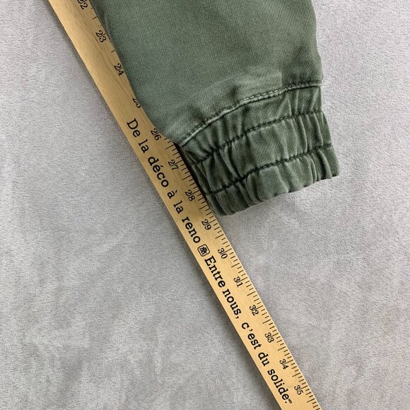 Zara Mens Pants Medium Green Moto Soft Denim Jogging Fit Tapered Outdoor Joggers - Picture 8 of 13